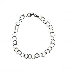 Beaten Oxidised Silver And Gold Hooped Necklace - By Ghost & Bonesetter - Made In Belfast