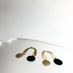 Drop Bend Leaf Brass Earrings - Kaiko - Made In Ireland