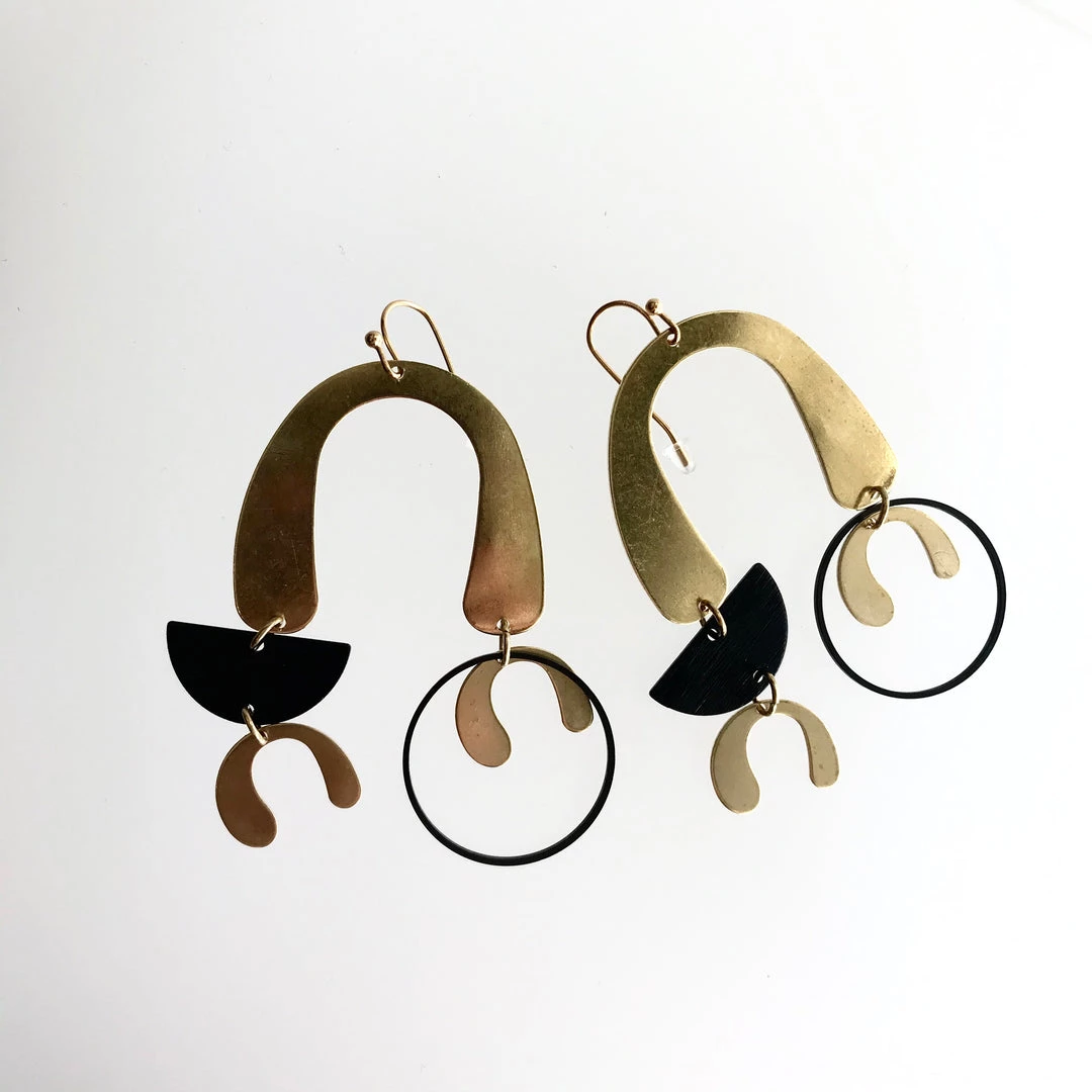 Drop Helicopter Brass Earrings - Kaiko - Made In Ireland