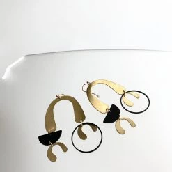 Drop Helicopter Brass Earrings - Kaiko - Made In Ireland