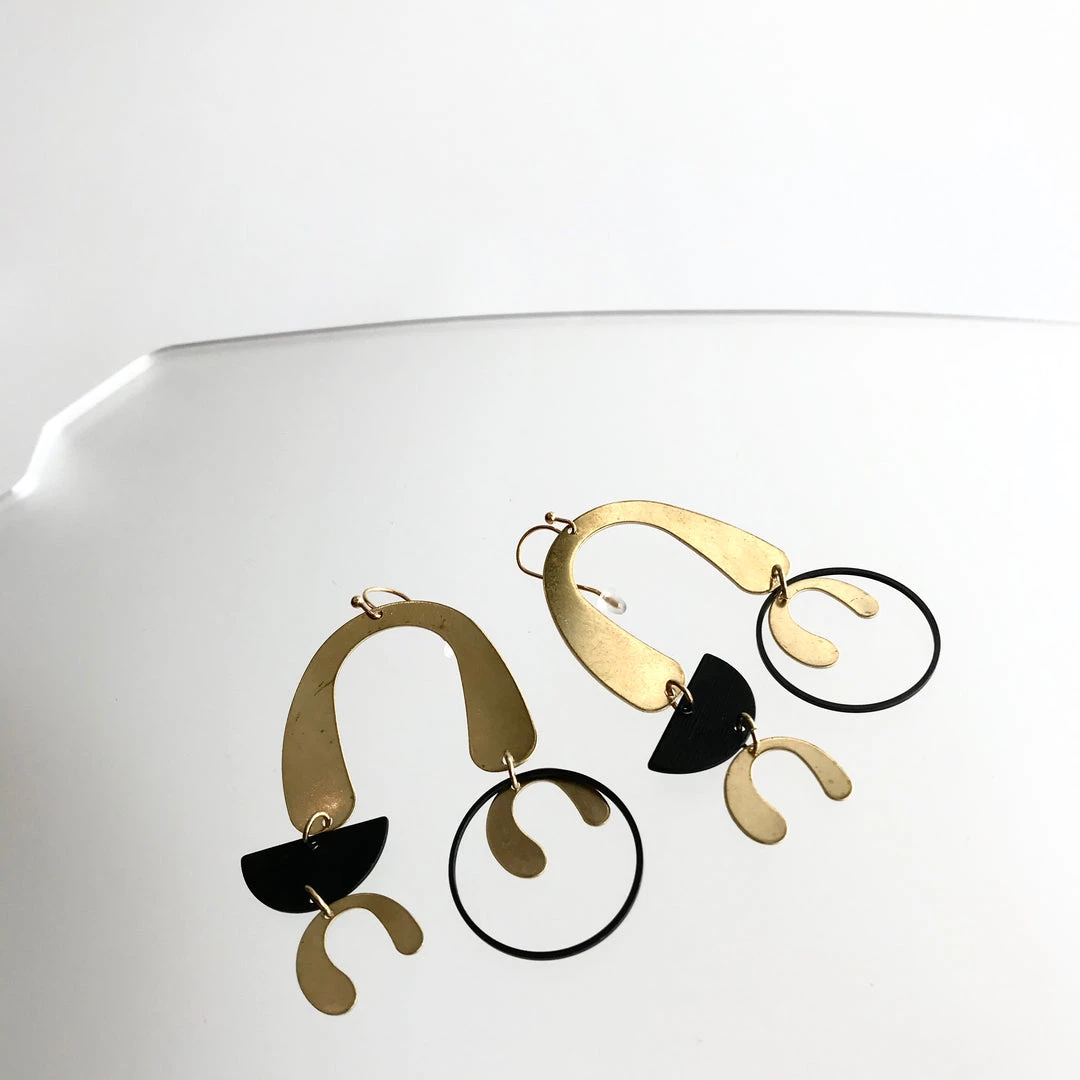 Drop Helicopter Brass Earrings - Kaiko - Made In Ireland