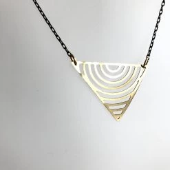 Necklaces Rainbow Geometric Brass Necklace - Kaiko - Made In Ireland