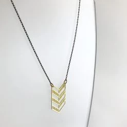 Necklaces Arrow Geometric Brass Necklace - Kaiko - Made In Ireland