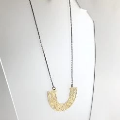 Half Circle Geometric Brass Necklace - Kaiko - Made In Ireland