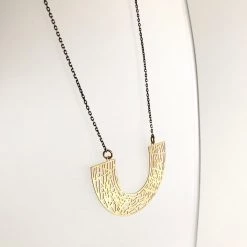 Half Circle Geometric Brass Necklace - Kaiko - Made In Ireland