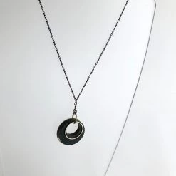 Concrete + Circle Geometric Brass Necklace - Kaiko - Made In Ireland Necklaces