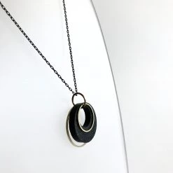 Concrete + Circle Geometric Brass Necklace - Kaiko - Made In Ireland Necklaces