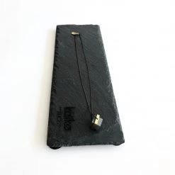 Necklaces CUBE Concrete Geometric Brass Necklace - Kaiko - Made In Ireland