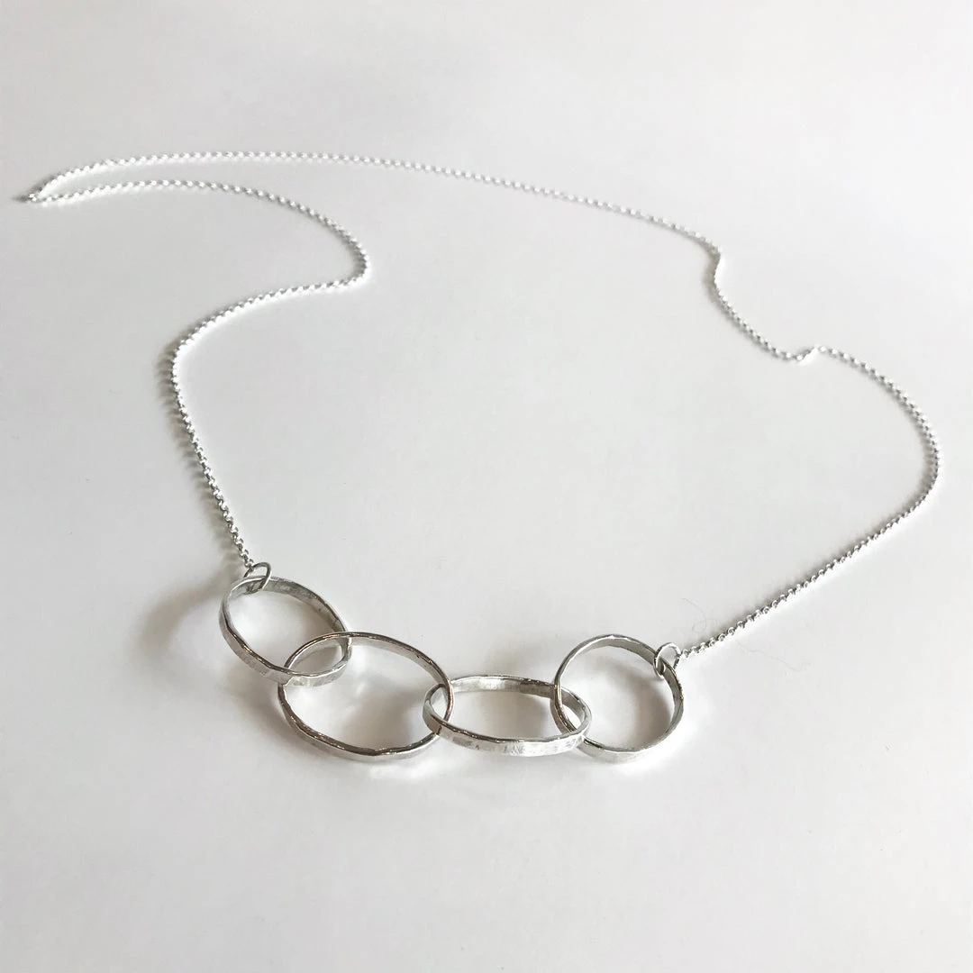 Lynsey DeBurca FADA - Beaten Oval Rings Necklace - Made In Ireland