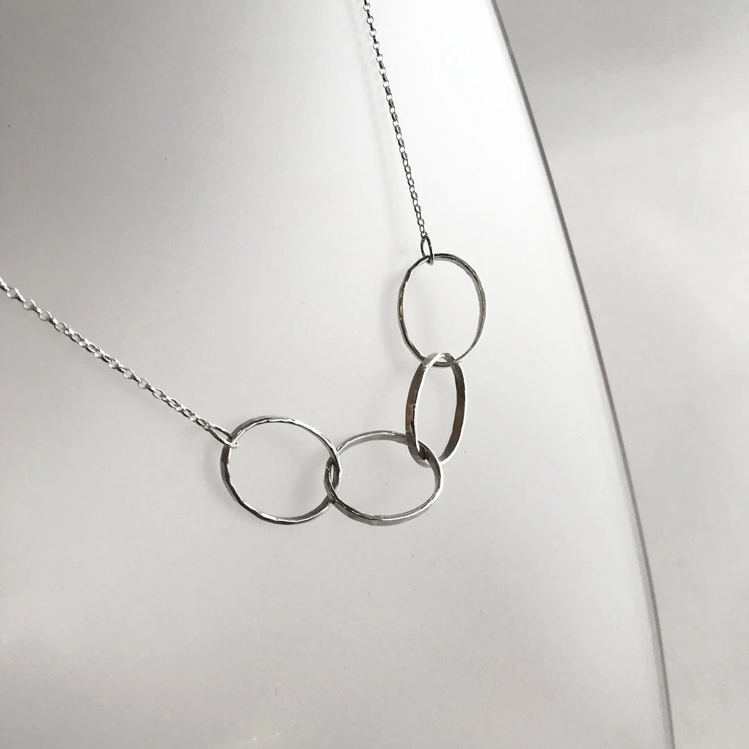 Lynsey DeBurca FADA - Beaten Oval Rings Necklace - Made In Ireland