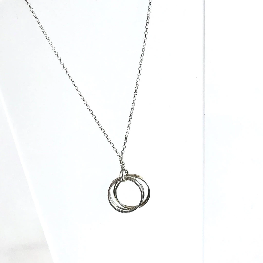 Lynsey DeBurca DOORUS - Silver + Gold Plate Hammered Ring Necklace - Made In Ireland All Jewellery