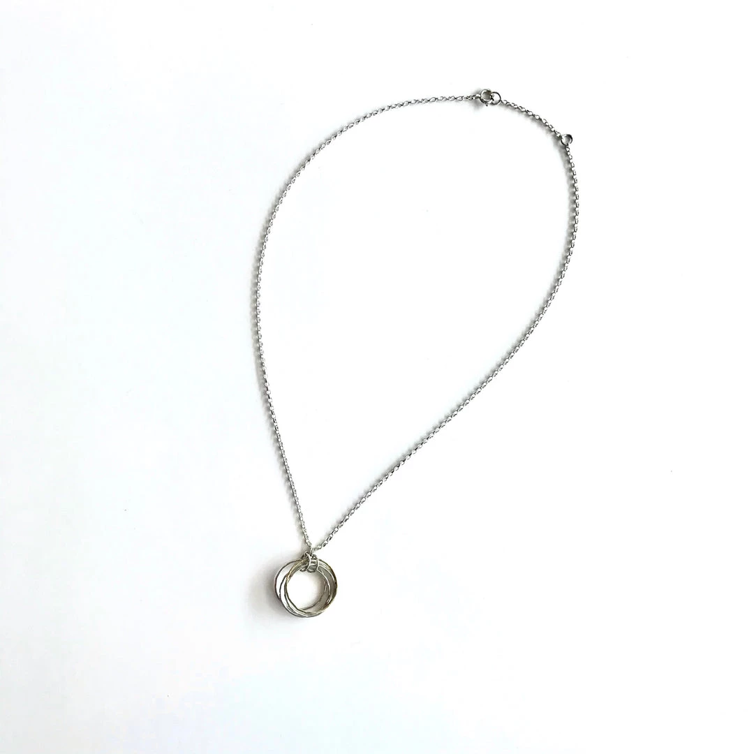 Lynsey DeBurca DOORUS - Silver + Gold Plate Hammered Ring Necklace - Made In Ireland All Jewellery