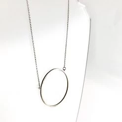 Lynsey DeBurca All Jewellery ANCAIRE - Gold Plated Silver Circle Pendant Necklace - Made In Ireland
