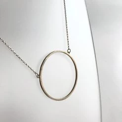 Lynsey DeBurca All Jewellery ANCAIRE - Gold Plated Silver Circle Pendant Necklace - Made In Ireland