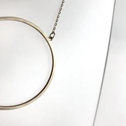 Lynsey DeBurca All Jewellery ANCAIRE - Gold Plated Silver Circle Pendant Necklace - Made In Ireland