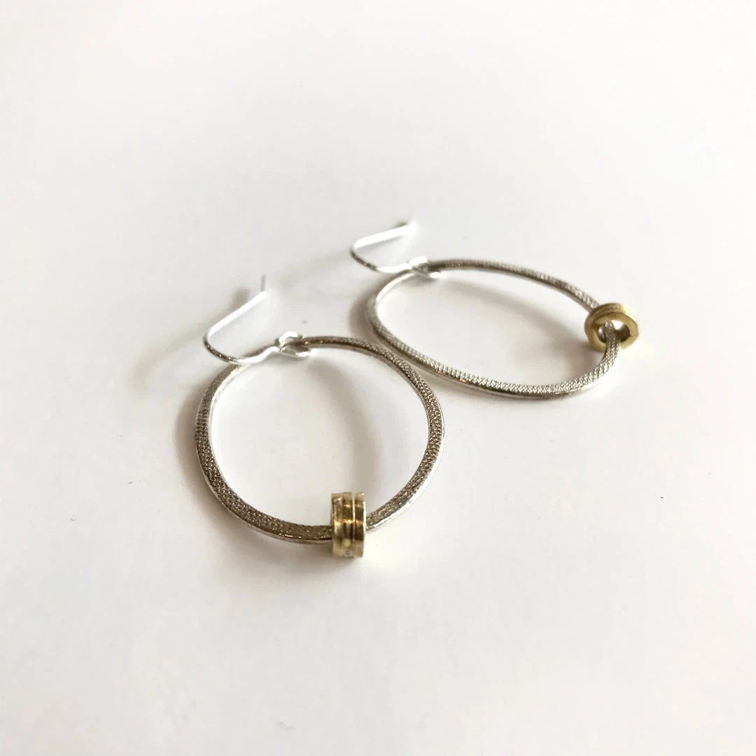 Lynsey DeBurca DRIFT Oval Drops Earrings With Gold Plate All Jewellery