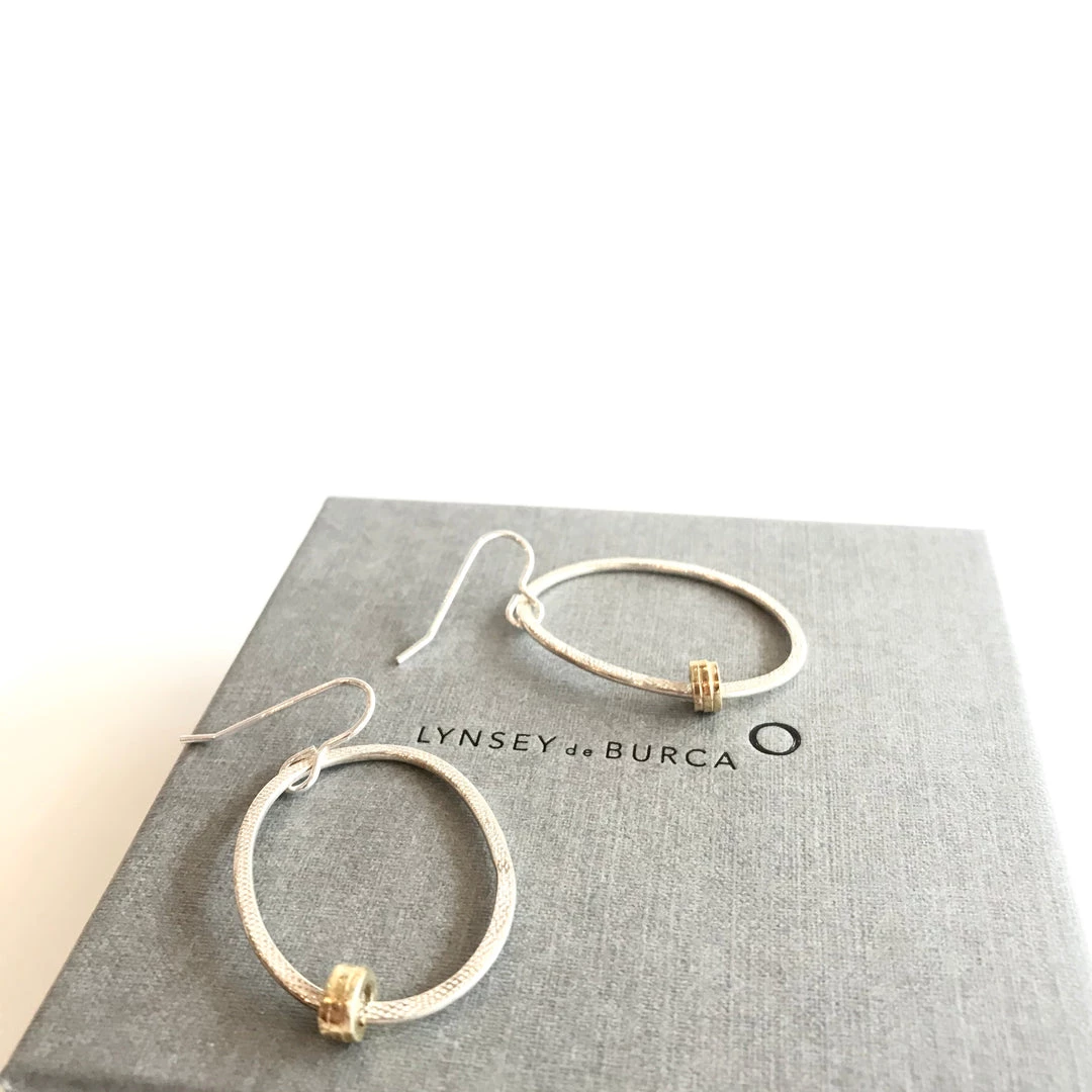 Lynsey DeBurca DRIFT Oval Drops Earrings With Gold Plate All Jewellery