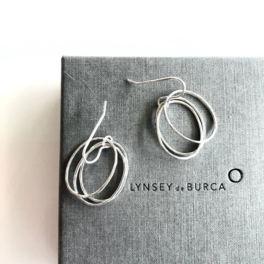 Lynsey DeBurca DOORUS - Silver Hammered Earrings - Made In Ireland All Jewellery