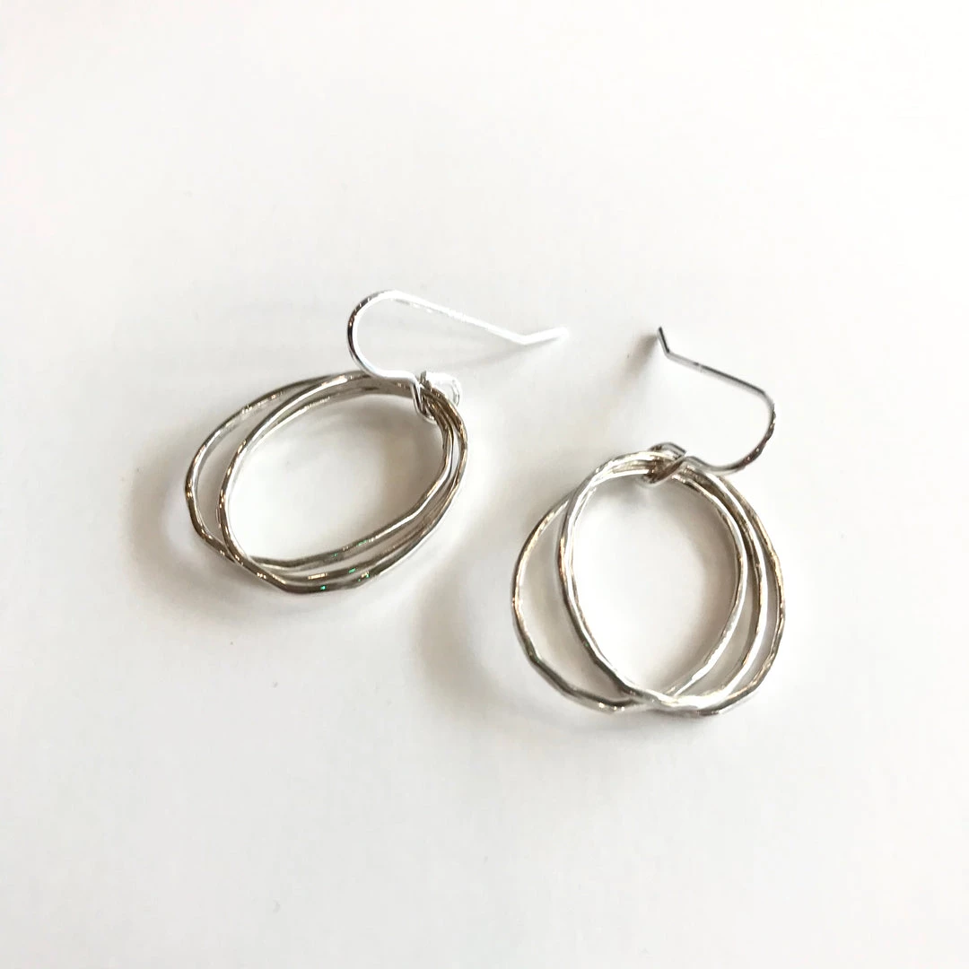 Lynsey DeBurca DOORUS - Silver Hammered Earrings - Made In Ireland All Jewellery