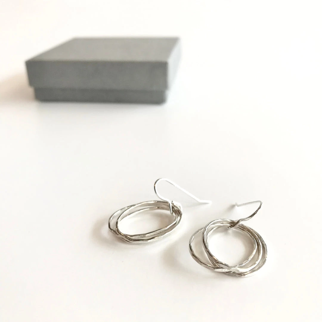 Lynsey DeBurca DOORUS - Silver Hammered Earrings - Made In Ireland All Jewellery