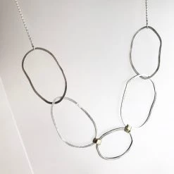 Lynsey DeBurca All Jewellery FADA - Large Beaten Oval Rings Necklace - Made In Ireland