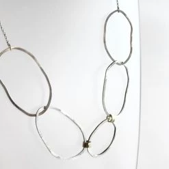 Lynsey DeBurca All Jewellery FADA - Large Beaten Oval Rings Necklace - Made In Ireland