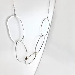 Lynsey DeBurca All Jewellery FADA - Large Beaten Oval Rings Necklace - Made In Ireland