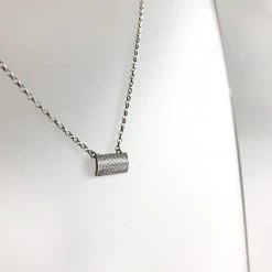 Lynsey DeBurca CARROW - Rectangle Hammered Textured Pendant Necklace - Made In Ireland All Jewellery