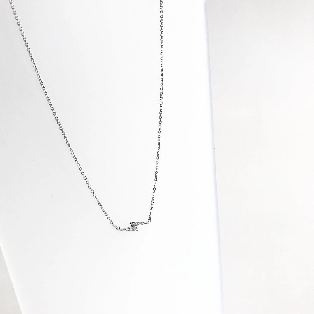 Mary K All Jewellery BOLT - Cubic Zirconia + Silver Necklace - Designed, Imagined, Made In Ireland