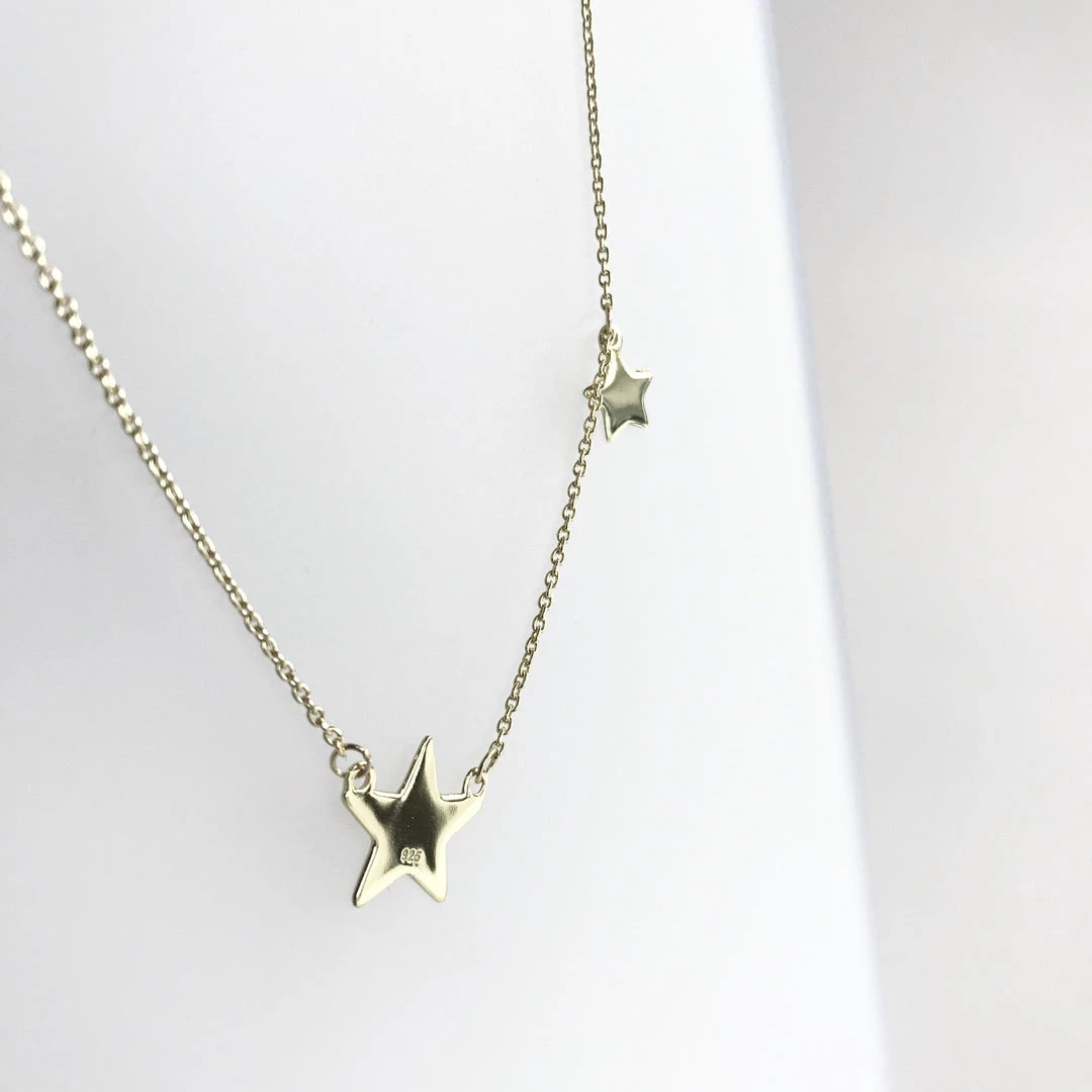 Mary K DOUBLE STAR Gold Vermeil Necklace
