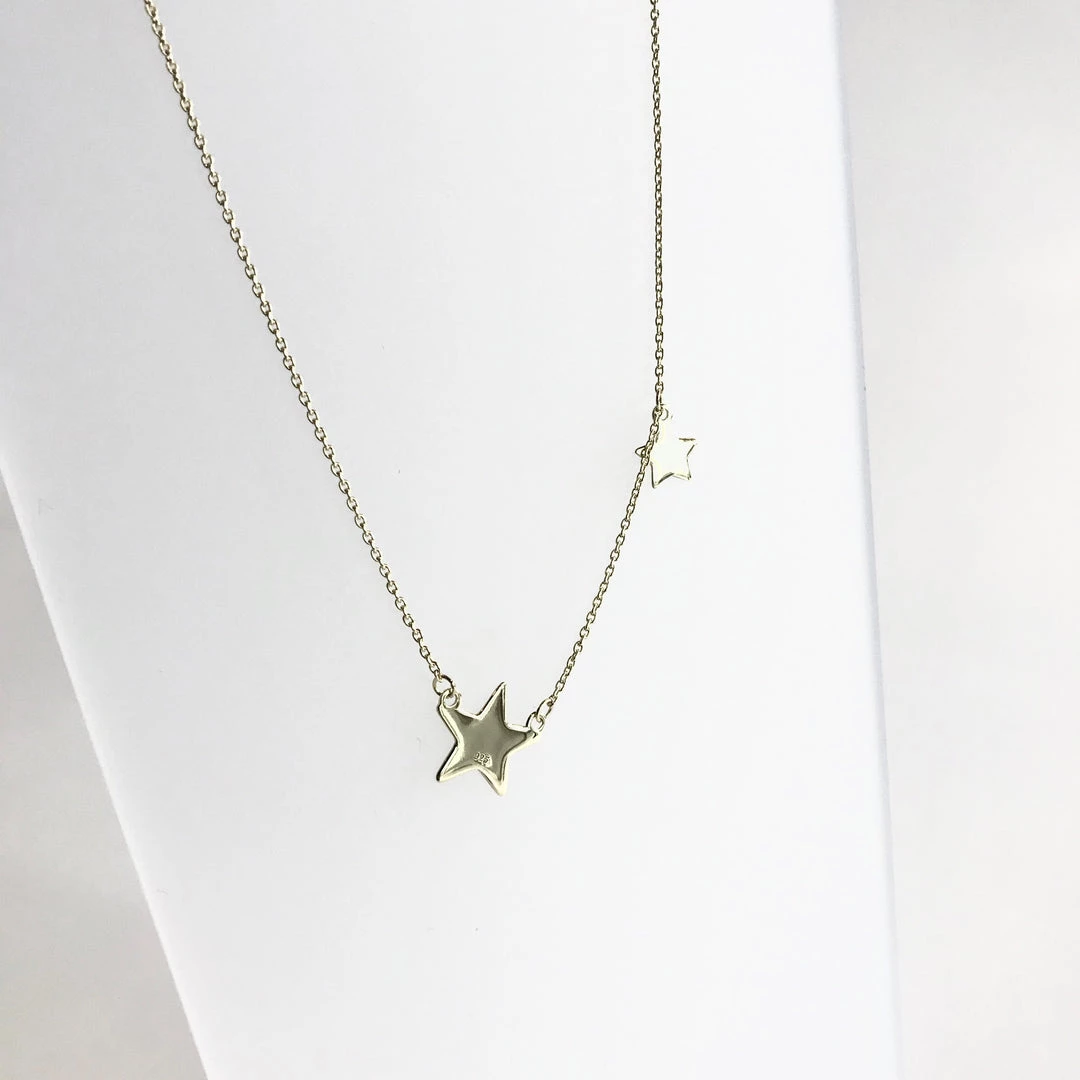 Mary K DOUBLE STAR Gold Vermeil Necklace