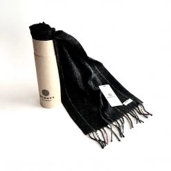 McNutt Scarves Charcoal Stripe Lambswool Scarf - Made In Donegal Ireland