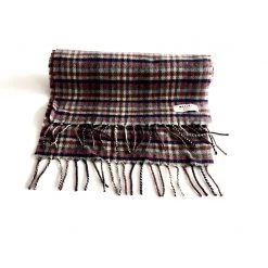 McNutt Peach Mini Check Lambswool Scarf - Made In Donegal Ireland