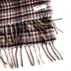 McNutt Peach Mini Check Lambswool Scarf - Made In Donegal Ireland