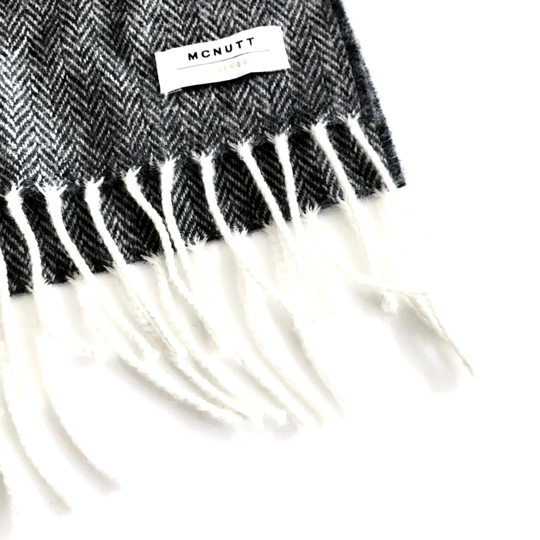 McNutt Black Lambswool Scarf - Made In Donegal Ireland
