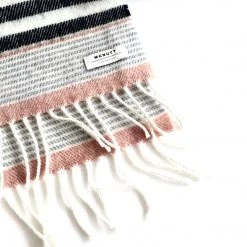 McNutt Seaside Navy Stripe Lambswool Scarf - Made In Donegal Ireland Scarves