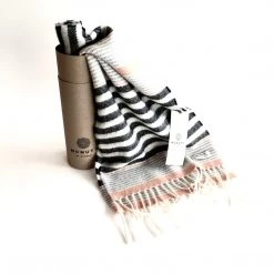 McNutt Seaside Navy Stripe Lambswool Scarf - Made In Donegal Ireland Scarves