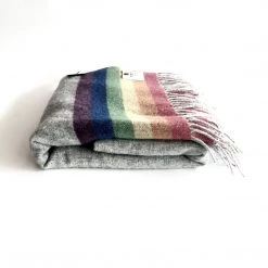 McNutt Rainbow Stripe Collection Lambswool Throw - Handmade In Donegal Ireland Clothing Brands