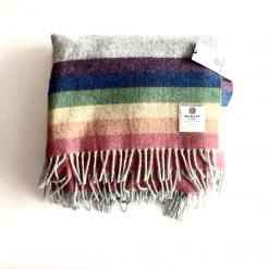 McNutt Rainbow Stripe Collection Lambswool Throw - Handmade In Donegal Ireland Clothing Brands