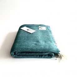 McNutt Clothing Brands Spearmint Lambswool Throw - Handmade In Donegal Ireland