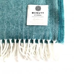 McNutt Clothing Brands Spearmint Lambswool Throw - Handmade In Donegal Ireland