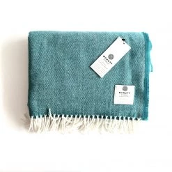 McNutt Clothing Brands Spearmint Lambswool Throw - Handmade In Donegal Ireland