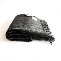 McNutt Grey Tweed Home Lambswool Throw - Handmade In Donegal Ireland