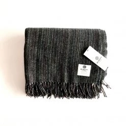 McNutt Grey Tweed Home Lambswool Throw - Handmade In Donegal Ireland