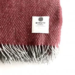 McNutt Ruby Home Lambswool Throw - Handmade In Donegal Ireland