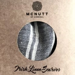 McNutt Grey Citrus Linen Scarf - Made In Donegal Ireland