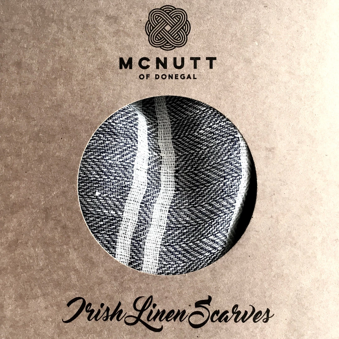 McNutt Grey Citrus Linen Scarf - Made In Donegal Ireland
