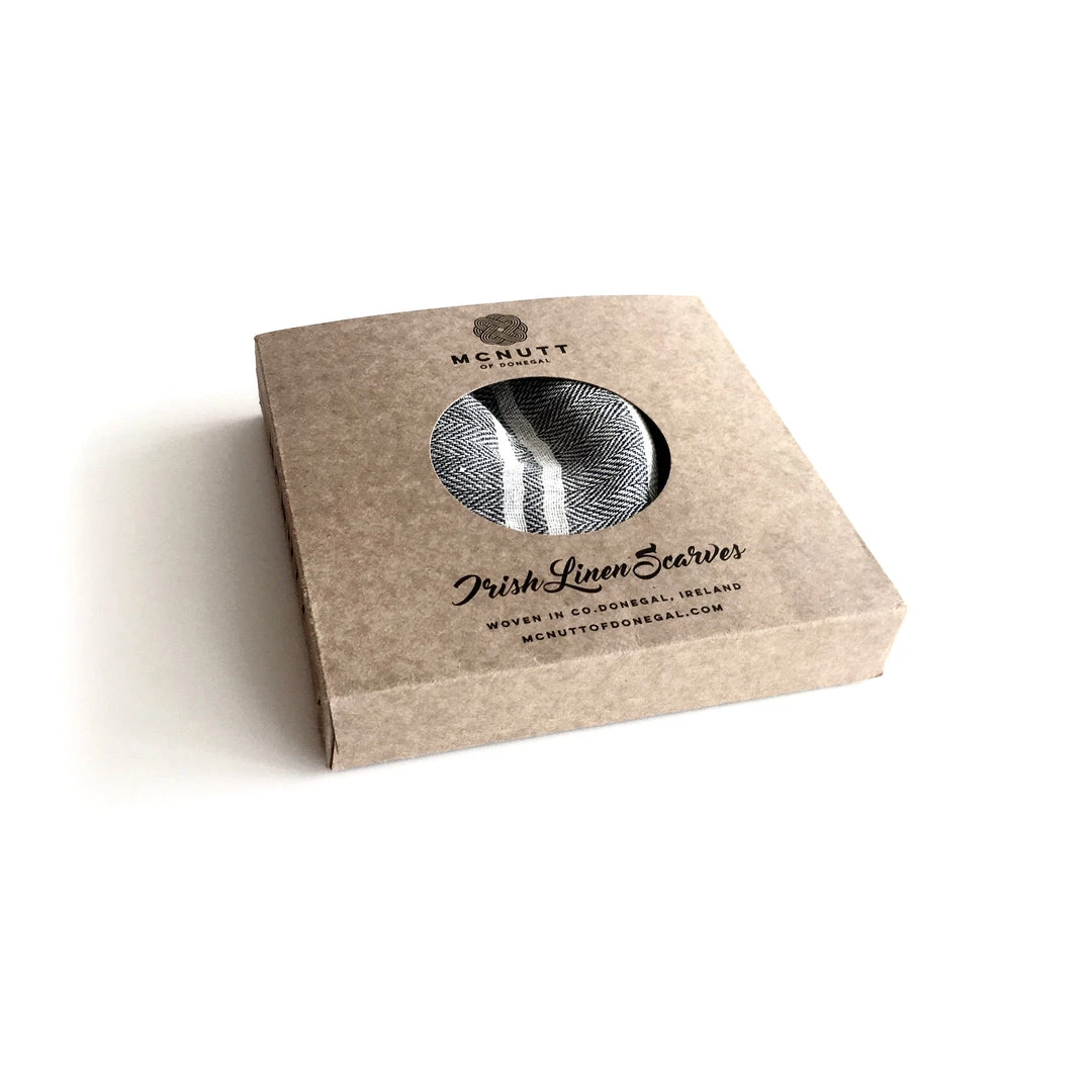 McNutt Grey Citrus Linen Scarf - Made In Donegal Ireland