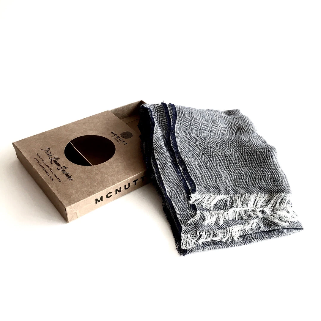 McNutt Dove Linen Scarf - Made In Donegal Ireland