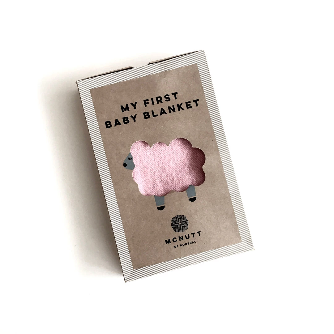 McNutt Flamingo First Baby Blanket - Handmade In Donegal Ireland